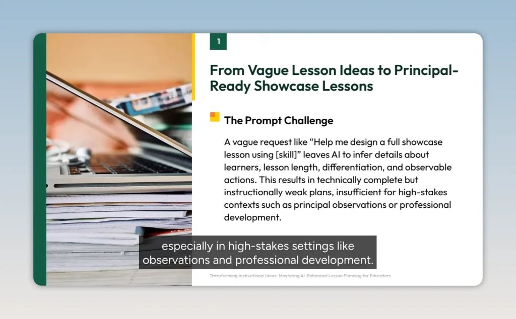 Slide comparing a raw prompt and optimized prompt